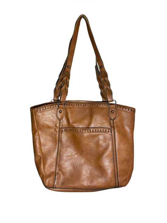 Sam & Hadley Handbags - Sam & Hadley brown vegan leather hobo tote bag